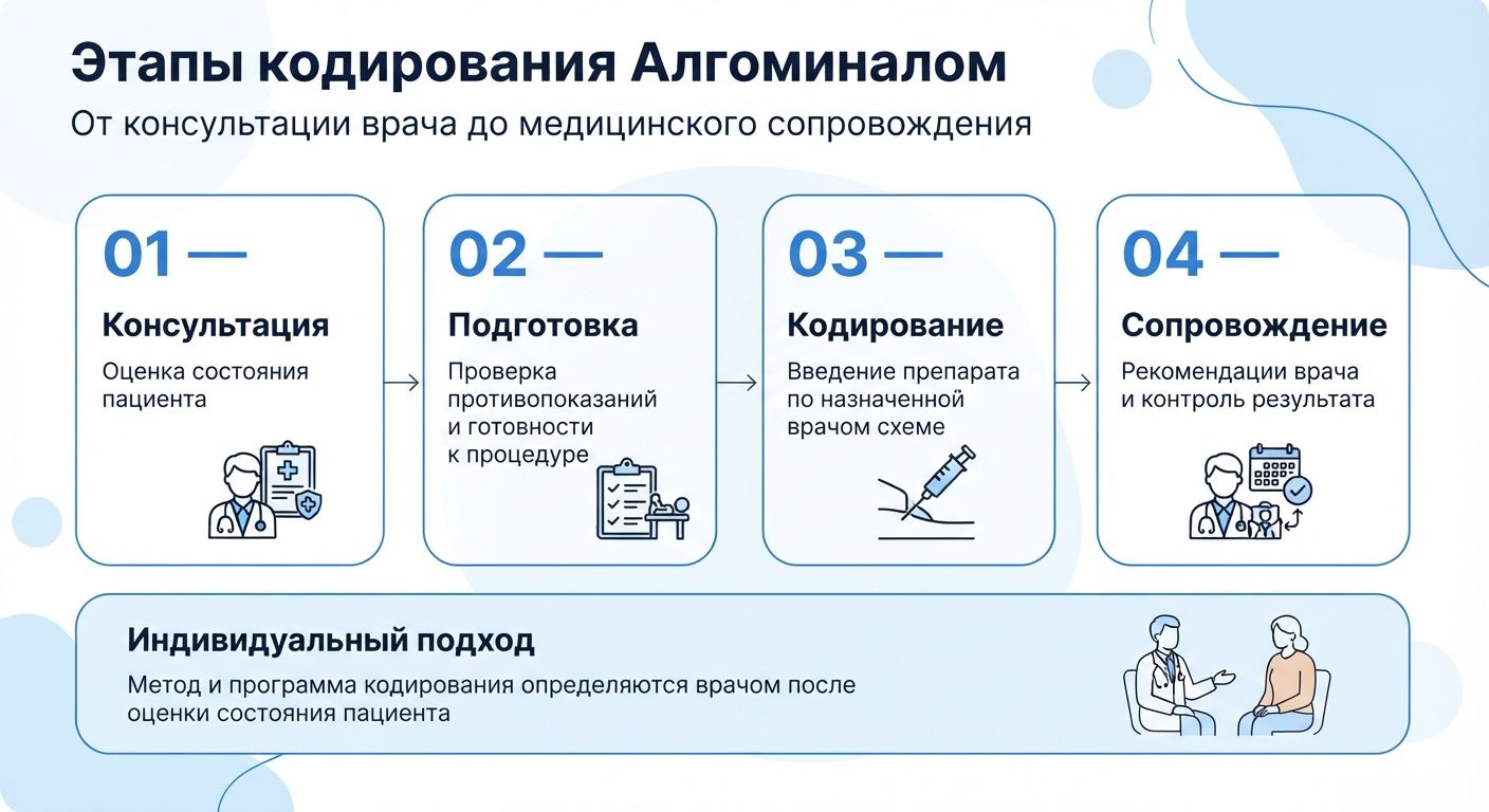 Кодирование препаратом «Алгоминал» в Невеле инфографика